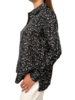 COTTON SHIRT W/ YOKE DETAILS: MINI SADDLES -  BLACK