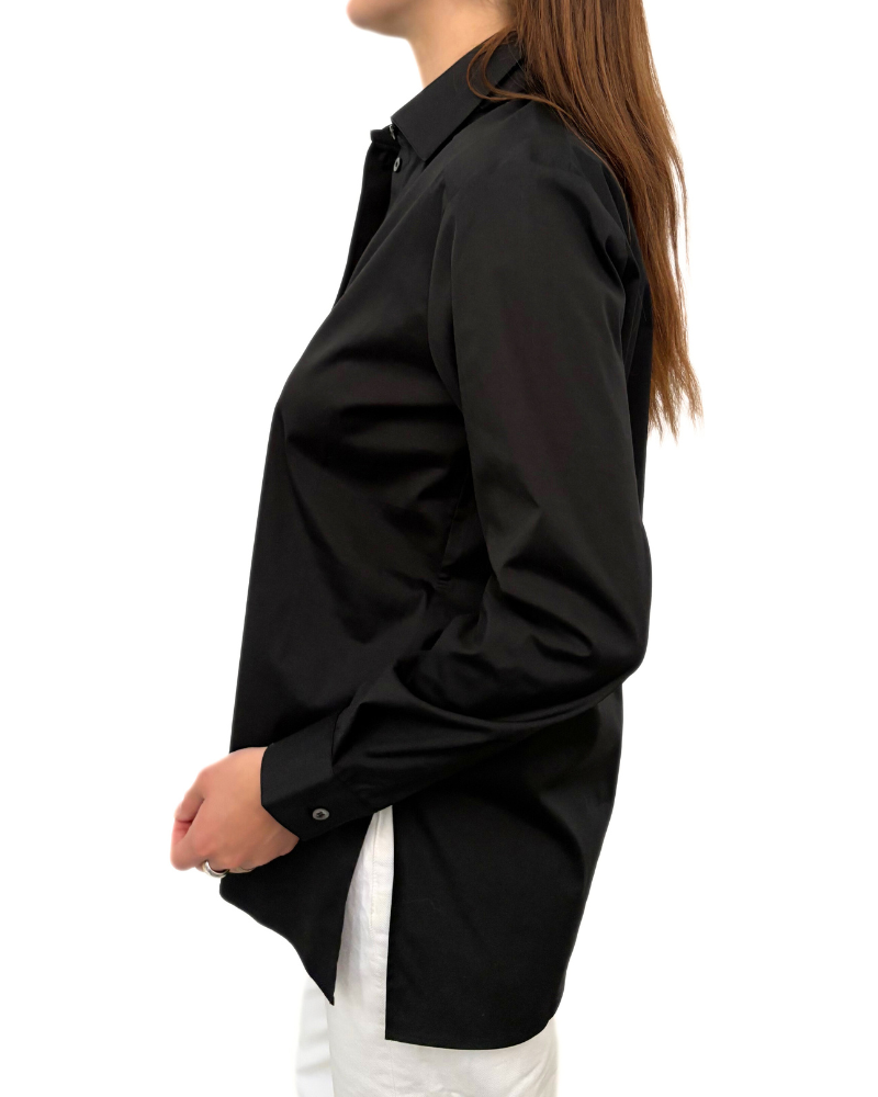 COTTON SHIRT : BLACK