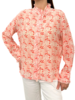 SILK PRINTED RUFFLE COLLAR: MINI CORAL
