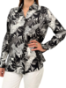 COLLARED SILK PRINTED SHIRT: AMAZONIA: BLACK