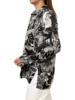 COLLARED SILK PRINTED SHIRT: AMAZONIA: BLACK
