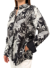 COLLARED SILK PRINTED SHIRT: AMAZONIA: BLACK
