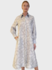 SILK SHIRT DRESS WITH BELT PRINT: DEVON:  GRAY