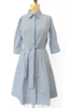 SHIRT DRESS W/ SHORT SLEEVES : STRIPES AZURE