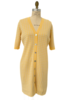 HERRINGBONE JACQUARD BUTTON FRONT DRESS: YELLOW