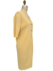 HERRINGBONE JACQUARD BUTTON FRONT DRESS: YELLOW