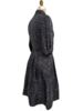 SILK DRESS WITH BLOUSON SLEEVE: LEOPARD: BLACK