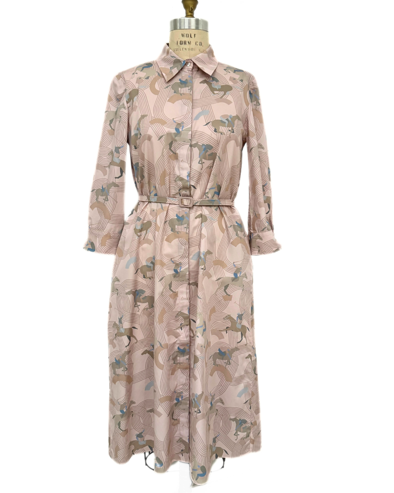PRINTED COTTON DRESS: POLO: PINK