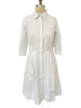 SHIRT DRESS W/ SHORT SLEEVES: MULTICOLOR SMALL STRIPES