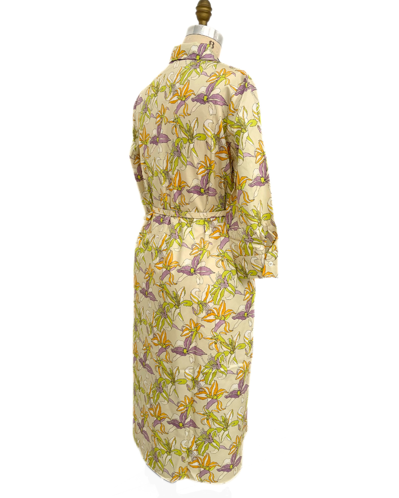 PRINTED COTTON DRESS: TIGERLILY: ORANGE