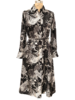 SILK SHIRT DRESS WITH BELT PRINT: AMAZONIA: BLACK