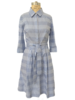 SHIRT DRESS WITH SHORT SLEEVES – STRIPES DOUBLE PLACE BLUE - LIGHT BLUE