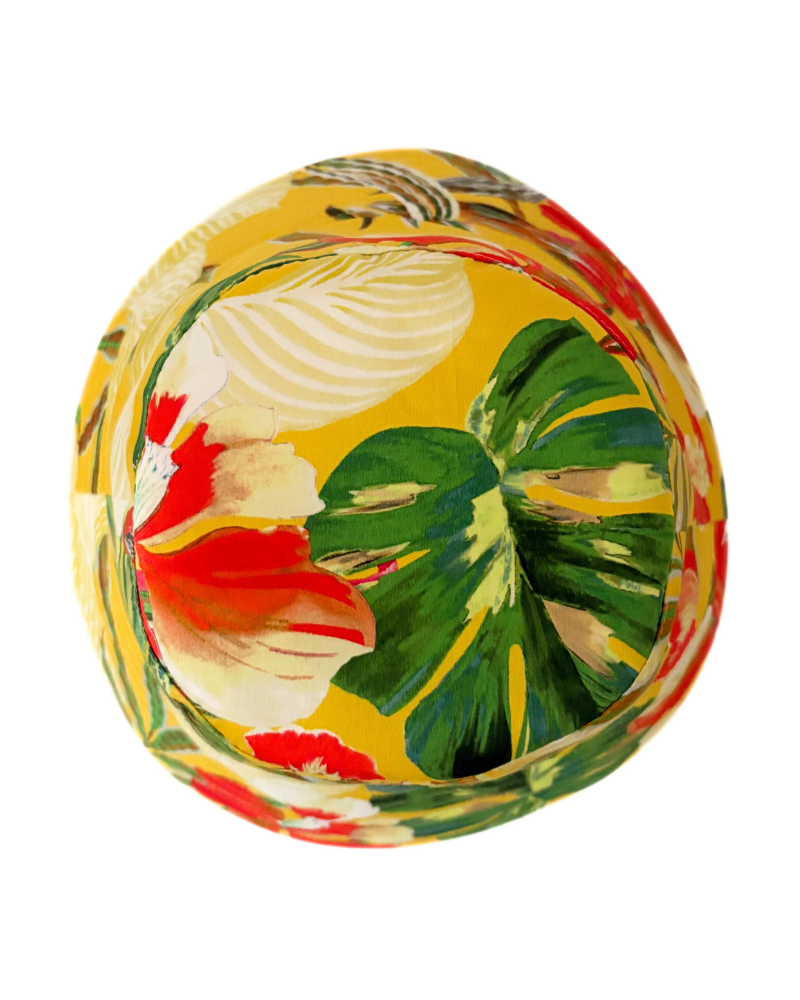 PRINTED COTTON BUCKET HAT: TROPICAL: BUTTER