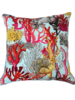 LINEN PILLOW CORAL: TURQUOISE 21"x21"
