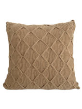 COMO : CASHMERE KNITTED ARGYLE PILLOW 26" x 26" : CAMEL