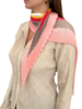 PLEATED SILK SCARF : SQUARE PRINT : PINK