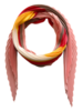 PLEATED SILK SCARF : SQUARE PRINT : PINK