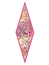 SILK PRINTED MINI LOSANGE: CAPRI: PINK