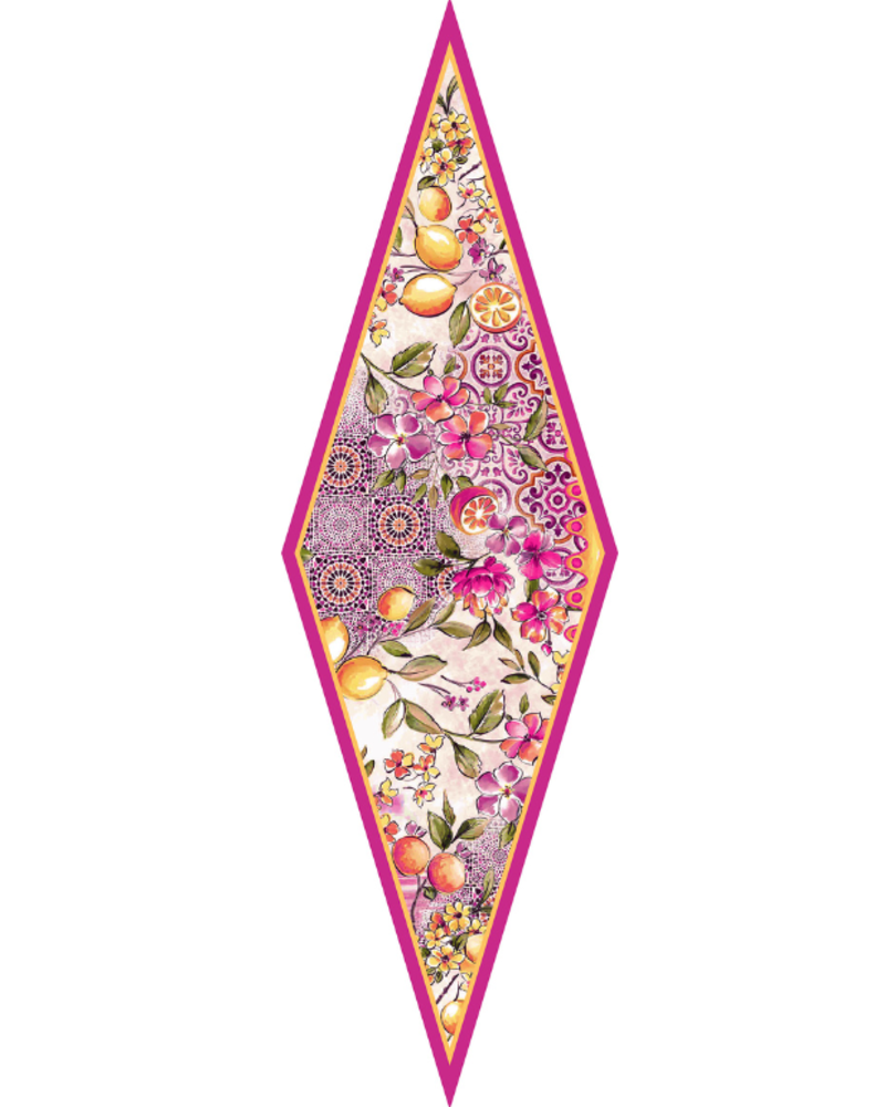 SILK PRINTED MINI LOSANGE: CAPRI: PINK