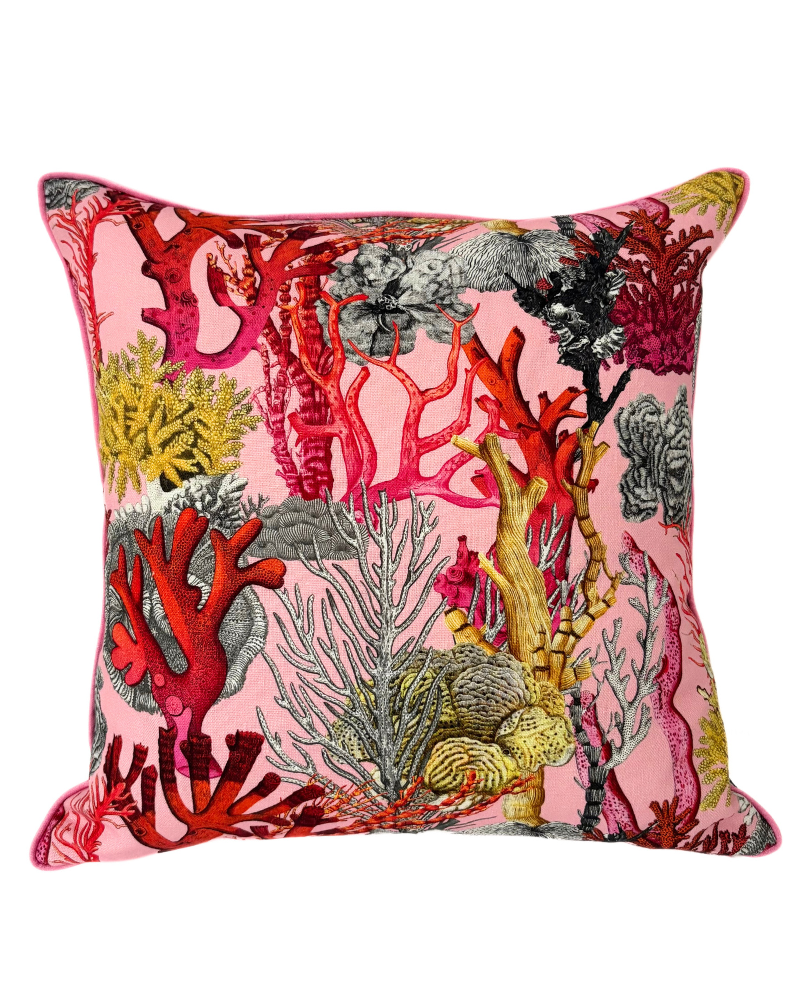 LINEN PILLOW CORAL : PINK : 21"x21"