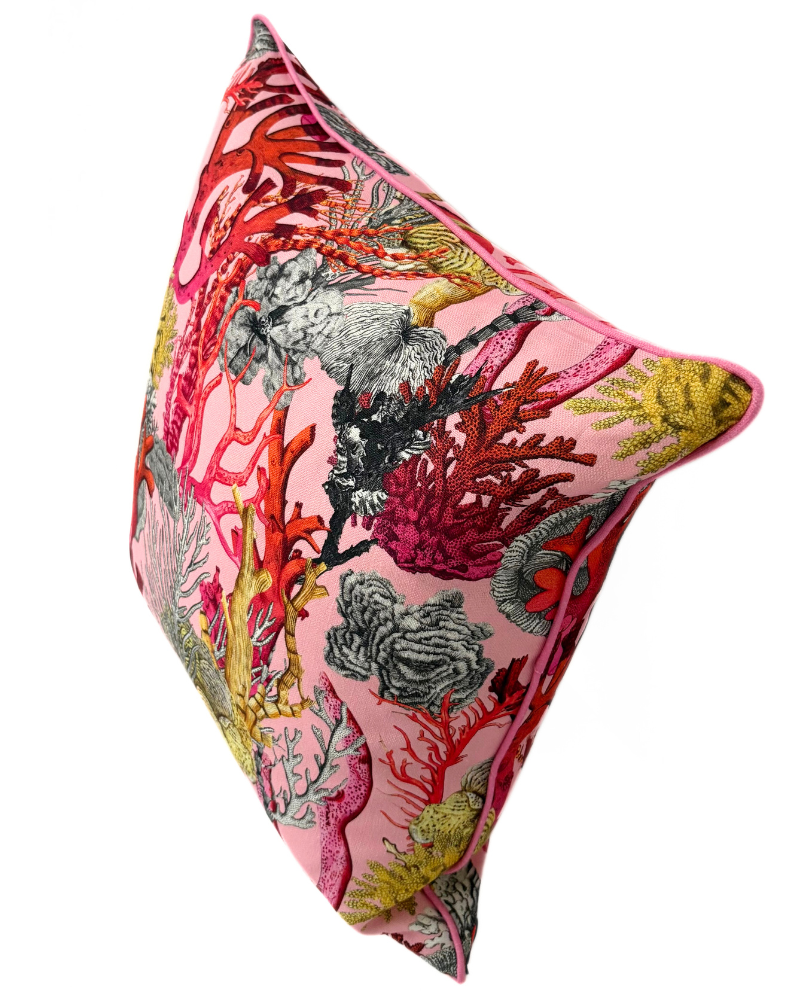 LINEN PILLOW CORAL : PINK : 21"x21"