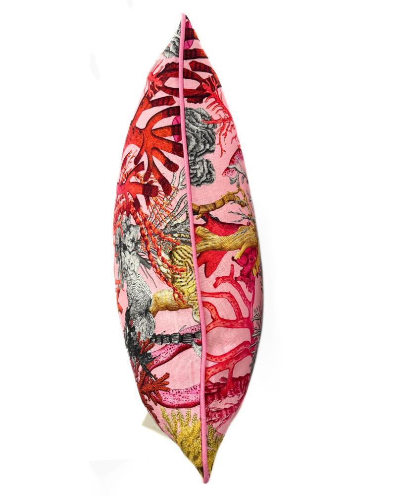 LINEN PILLOW CORAL : PINK : 21"x21"