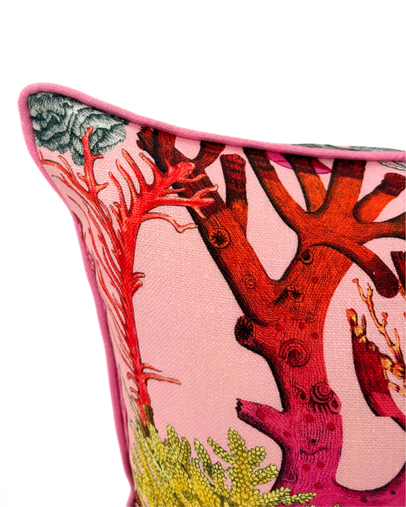 LINEN PILLOW CORAL : PINK : 21"x21"