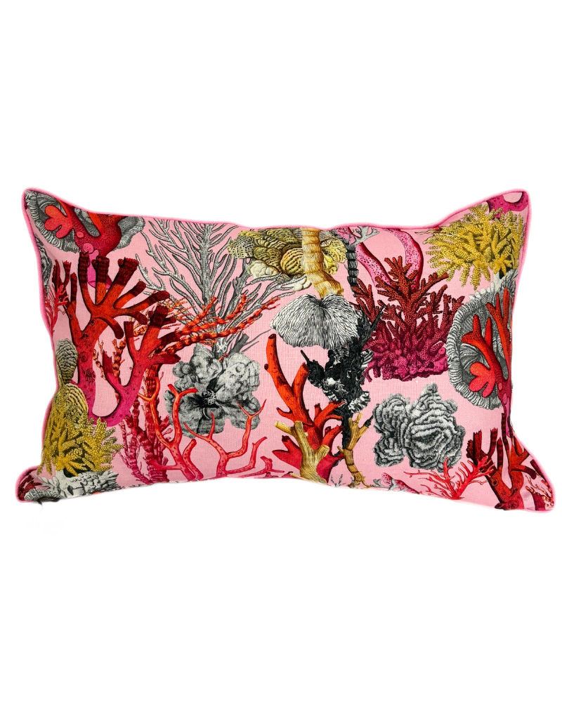 LINEN PILLOW CORAL: PINK 16"x24"