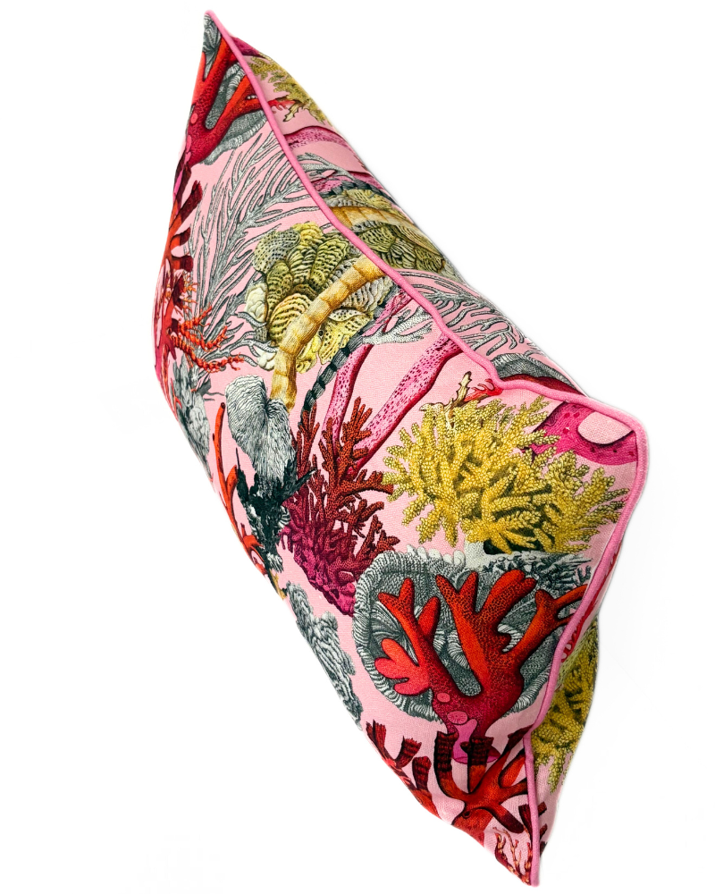 LINEN PILLOW CORAL: PINK 16"x24"