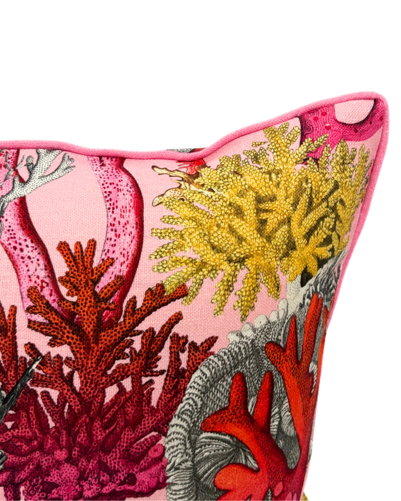 LINEN PILLOW CORAL: PINK 16"x24"