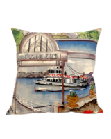 COTTON PILLOW LAKE COMO : A : 21"x21"