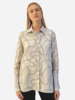 COLLARED SILK PRINTED SHIRT: DEVON: GRAY