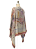 CASHMERE PRINTED PONCHO: PARIS: PINK