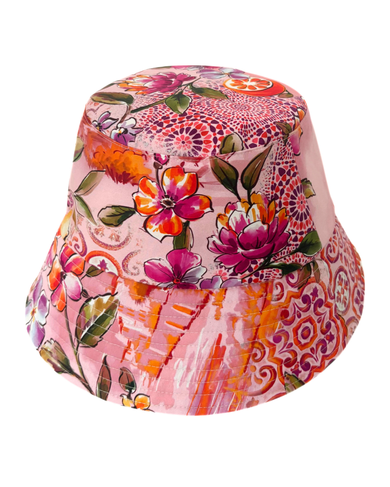 PRINTED COTTON HAT: CAPRI: PINK