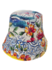 PRINTED COTTON HAT: CAPRI: BLUE