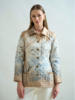 SILK PRINTED QUILTED JACKET: SAFARI: BEIGE