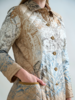 SILK PRINTED QUILTED JACKET: SAFARI: BEIGE