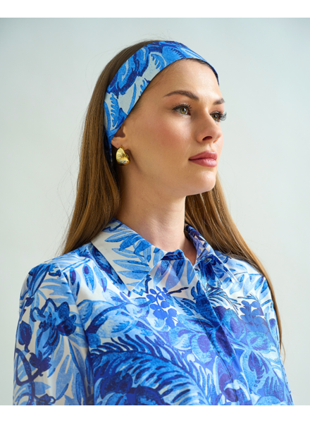 COTTON TWILLY: CORSICA PRINT: BLUE