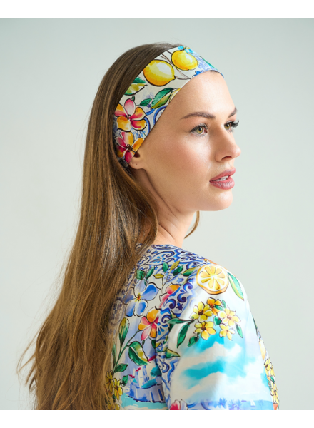 COTTON TWILLY: CAPRI PRINT: BLUE