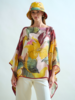 CASHMERE PRINTED PONCHO: BERGAMO: PINK