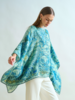 CASHMERE PRINTED PONCHO: CORSICA: GREEN