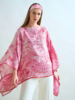 CASHMERE PRINTED PONCHO: CORSICA: PINK