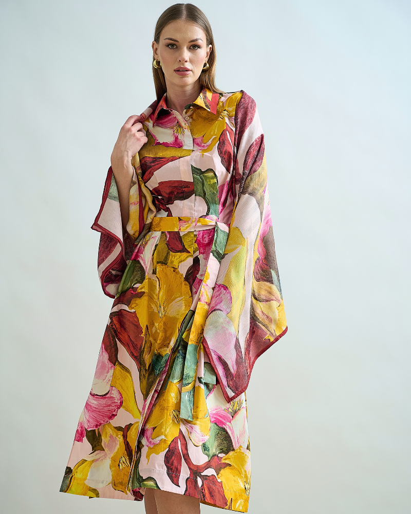 CASHMERE PRINTED SCARF: BERGAMO: PINK