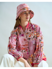 PRINTED COTTON HAT: CAPRI: PINK