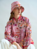 PRINTED COTTON HAT: CAPRI: PINK