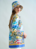 PRINTED COTTON HAT: CAPRI: BLUE