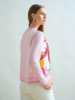 CASHMERE KNITTED CARDIGAN W/ COTTON BERGAMO PRINT: PINK