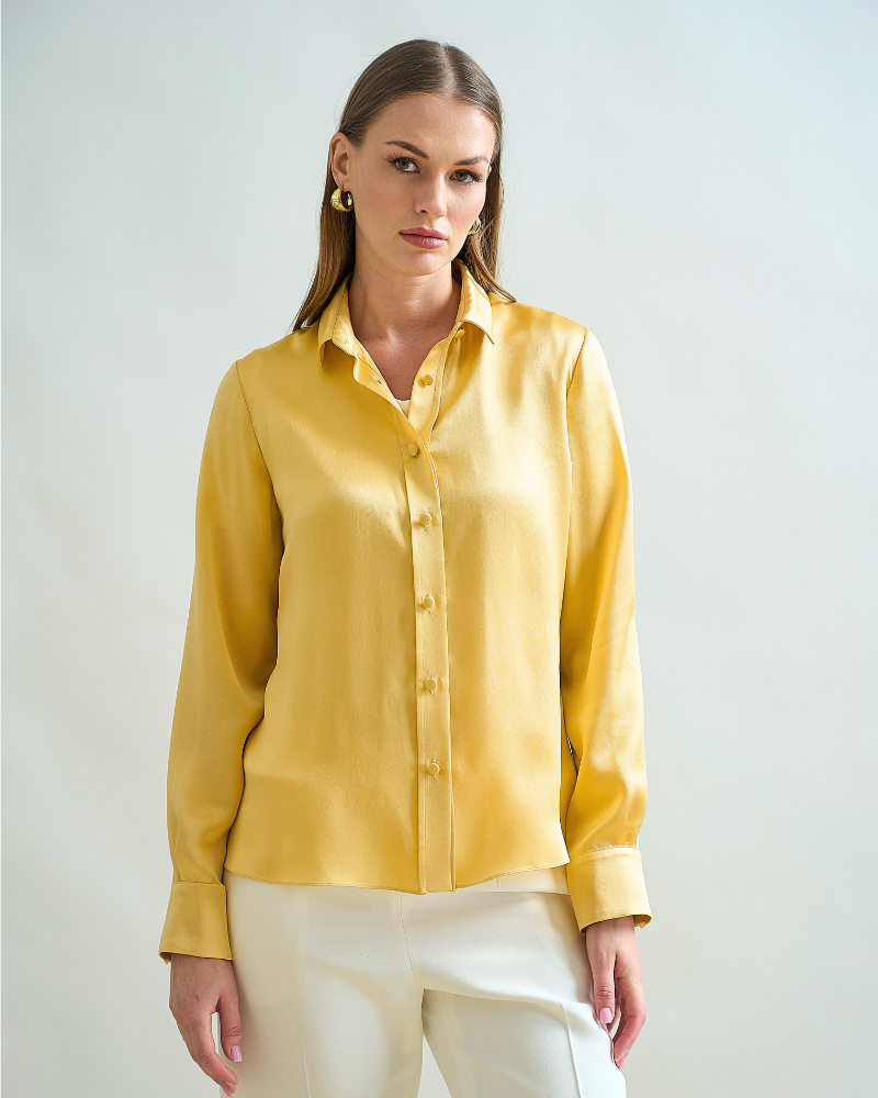 SILK CLASSIC SHIRT : YELLOW