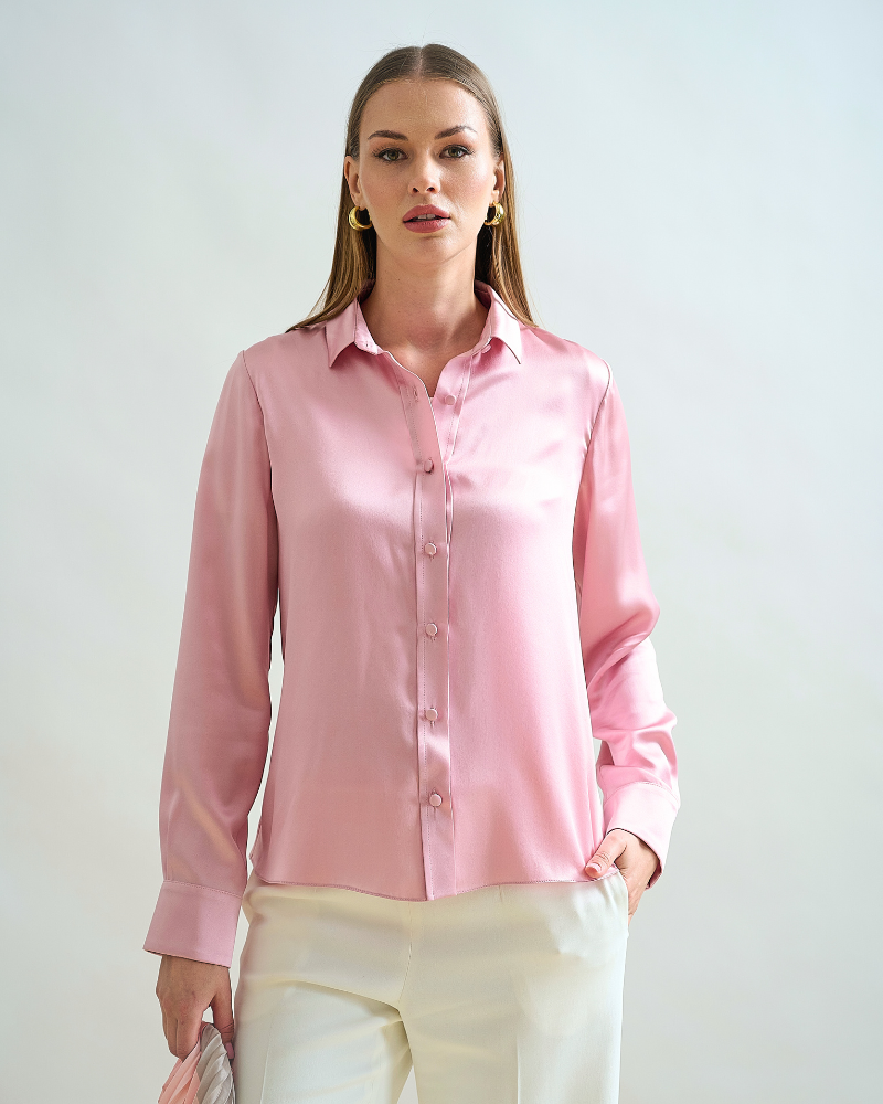 SILK CLASSIC SHIRT : PINK