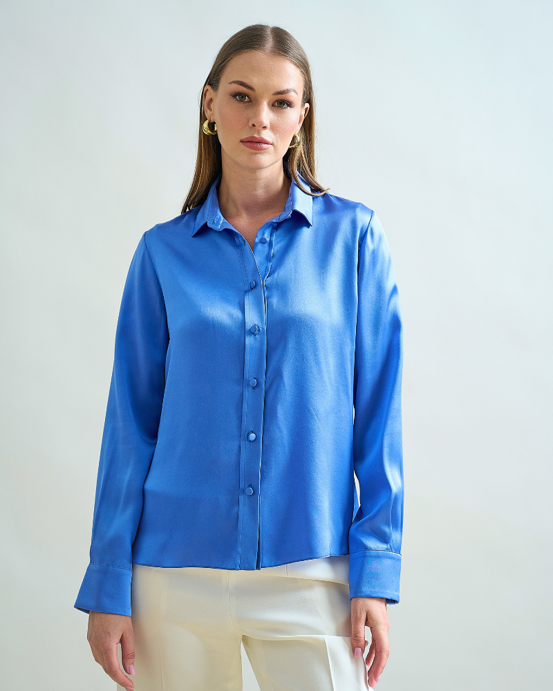 SILK CLASSIC SHIRT : BLUE